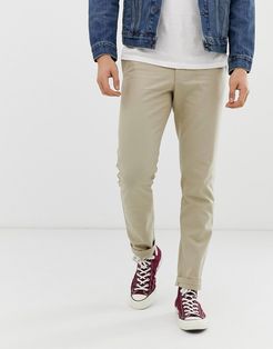 Elm slim fit cotton hopsack pants in sand-Tan