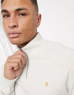 Jim half zip sweat in white marl