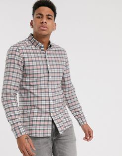 McCaslin brushed cotton check shirt in pink