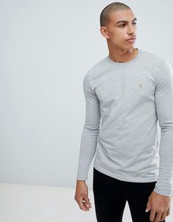 Southall super slim fit logo long sleeve t-shirt in gray