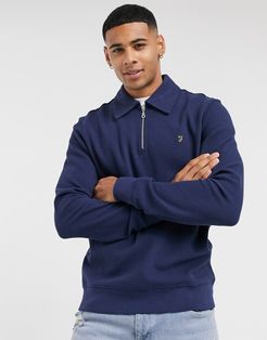 Spon half zip sweat in blue-Navy