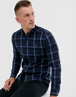Steen slim fit check shirt in navy