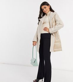 coat with puffer panels-Neutral