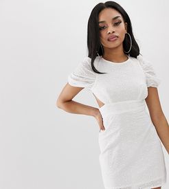 mini dress with lace up back-White