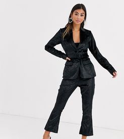 tailored pants in black tinsel velvet