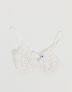 harper fuller bust gerometric lace full cup bra in white