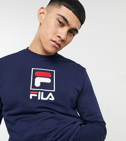 large box logo sweatshirt in navy Exclusive to ASOS