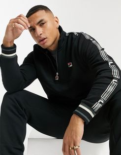 murray taping half zip sweatshirt in black