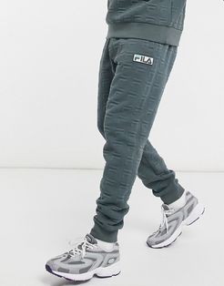 wright jacquard logo sweatpants in khaki-Green