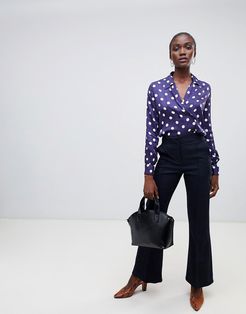 Barby flared tailored pants-Navy