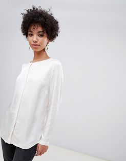 Waley lace back blouse-White