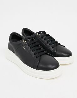 anouk leather lace up sneakers in black