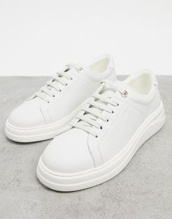 anouk leather lace up sneakers in cream
