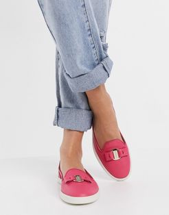 mia leather loafers in fuchsia-Pink