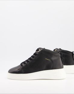 pippa leather high top sneakers in black