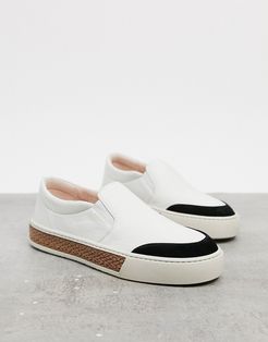 vita leather slip on sneakers in cream