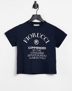 Commended crop logo T-shirt in navy