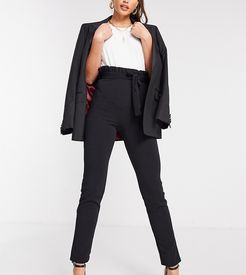 cigarette pants with paperbag waist in black