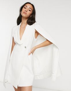 tailored cape in white