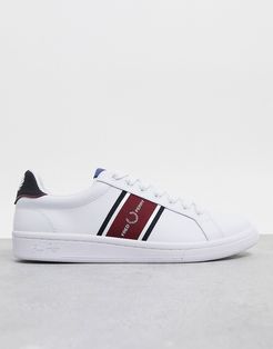 B721 leather trainers with webbing in white