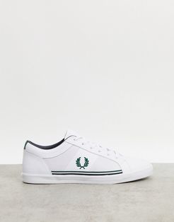 Baseline leather sneakers with panel detail in white