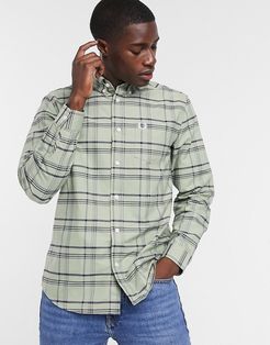 checked shirt in navy/green