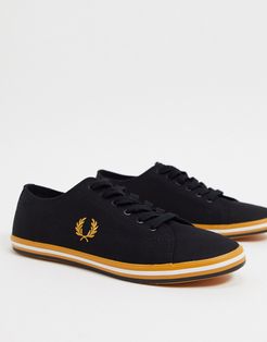 Kingston canvas plimsolls with contrast sole in black