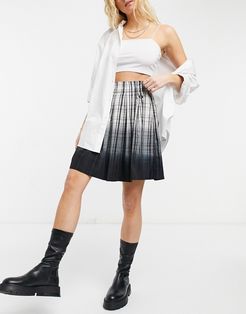 ombre tartan skirt-White