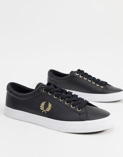 Underspin leather sneakers in black