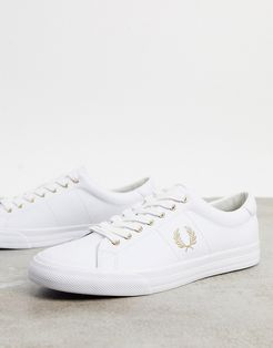 Underspin leather sneakers in white