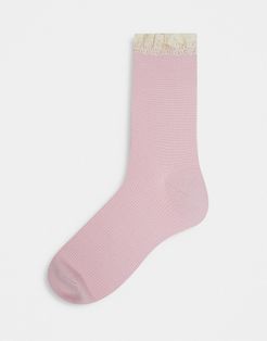 Beloved waffle knit socks-Pink