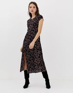 Corrie disty floral print maxi dress-Black