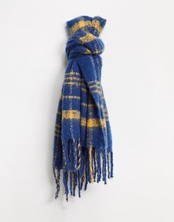 Prep brushed plaid scarf-Blues