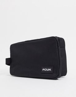 FCUK nylon wash bag in black