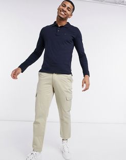 long sleeve polo in navy