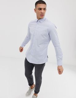 plain poplin slim fit shirt-Blues