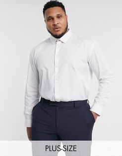 PLUS slim fit poplin shirt-White