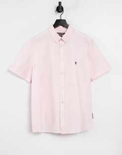 short sleeve oxford shirt in pink
