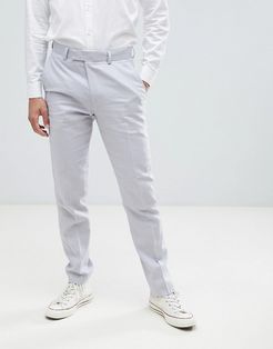 Wedding Linen Slim Fit Pants-Grey