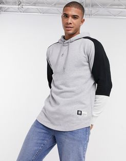 baseball hoodie-Grey