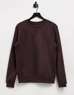 core small logo crew neck sweatshirt in burgundy-Red
