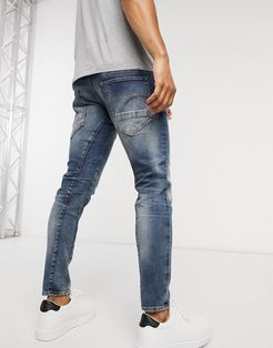 D-Staq 3D slim fit jeans in medium aged-Blue