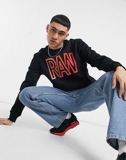 'Raw' logo sweatshirt in black