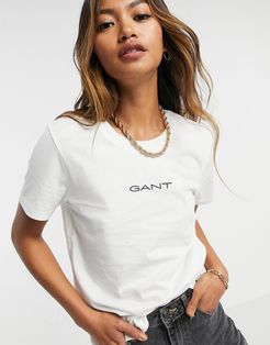 t-shirt with small chest logo in white