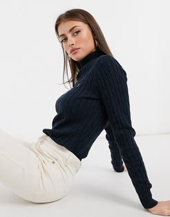 turtleneck sweater in navy-Blue