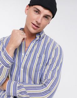 windblown stripe oxford regular fit button-down shirt in crisp blue-Blues