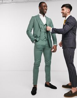 Tall skinny fit suit vest-Green