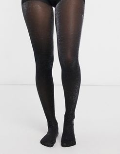 glitter sparkle tights in black