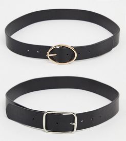 Exclusive belt multipack x 2 in black