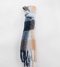 Exclusive oversized scarf in tonal camel check-Neutral